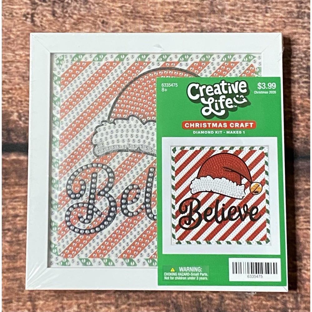 Believe Striped Square Diamond Painting Kit in Frame Hobby Lobby Creative Life